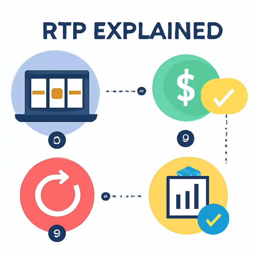 Annotated step diagram: rtp explained process with numbered callouts, Andar Bahar